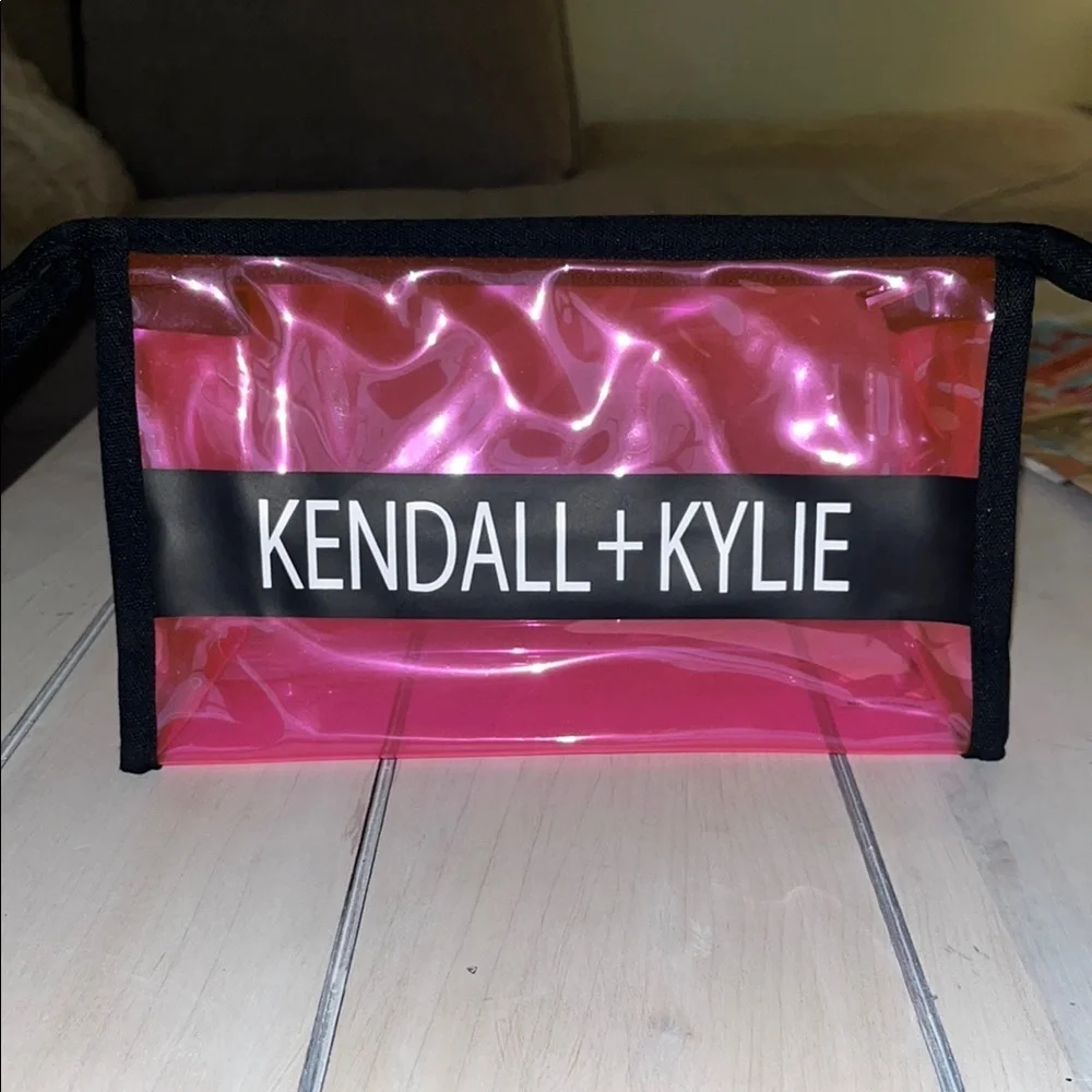NWOT Kendall & Kyle Translucent Pink Cosmetic Bag